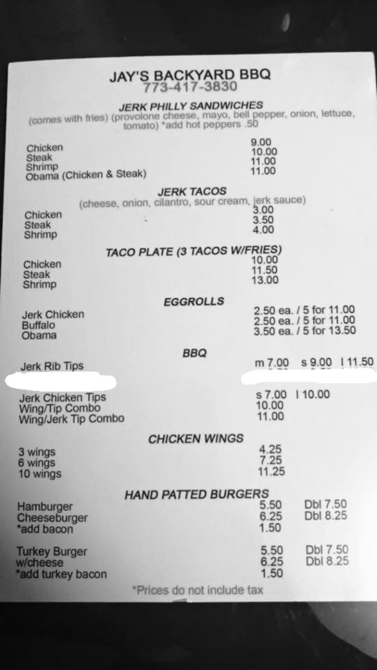 Jay's Backyard BBQ menu 2